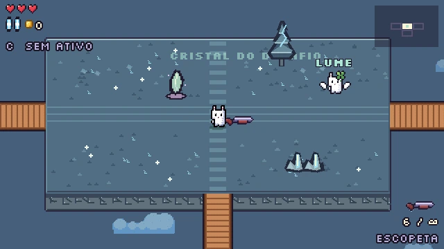 An icy island in the development build.