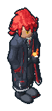 Akashi standing with his coat moving in the wind.